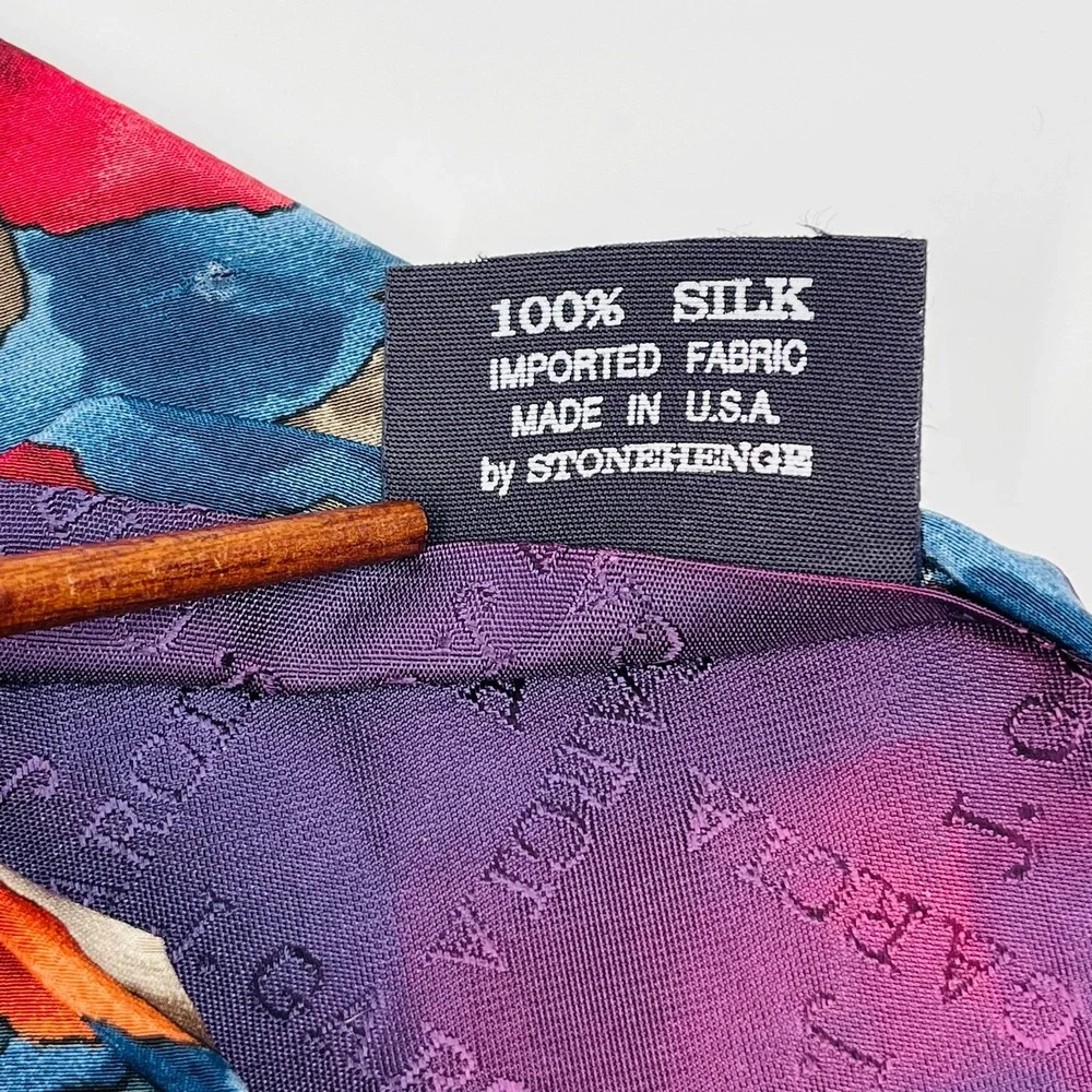 J. Garcia Blue Mountain Collection Six Silk Necktie Mens Multicolor Abstract 57